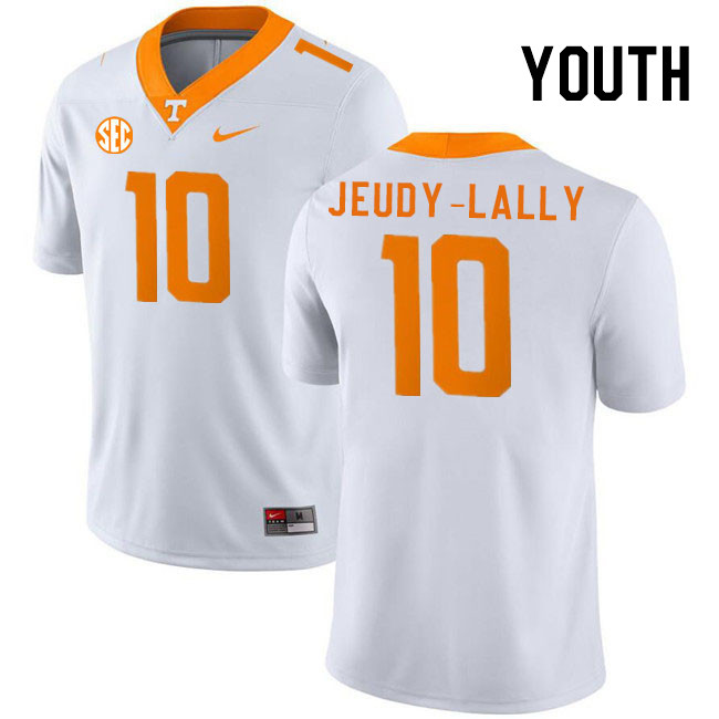 Youth #10 Gabe Jeudy-Lally Tennessee Volunteers College Football Jerseys Stitched Sale-White - Click Image to Close